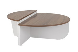 Nordure Mesa de Centro Orion Nogal y Blanco 90x30x60cm 85x35x30cm